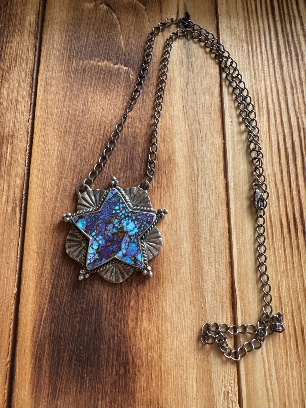 Sterling Silver Purple Mojave Star Necklace